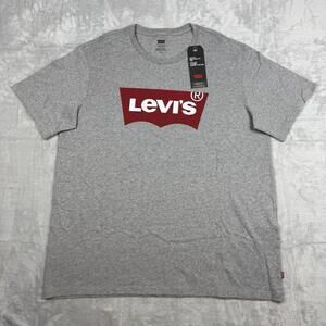 Levi’s Red Batwing Logo Gray Heather Vintage Fit T-Shirt Men’s Size L NWT Retro